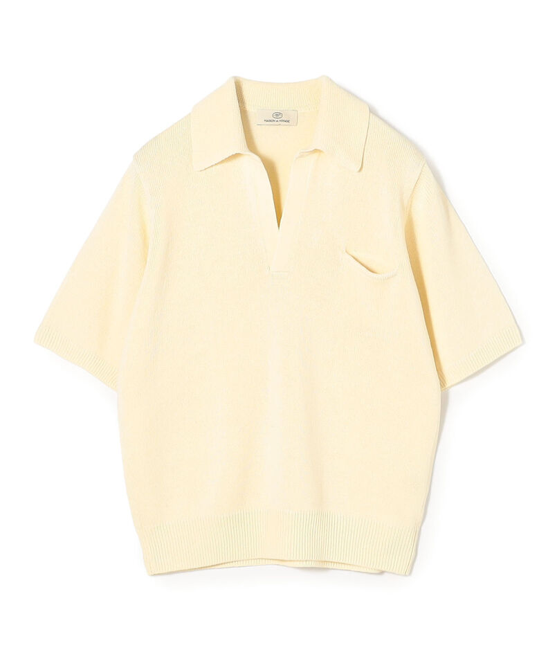 レーヨンコットンペーパー スキッパープルオーバーニット