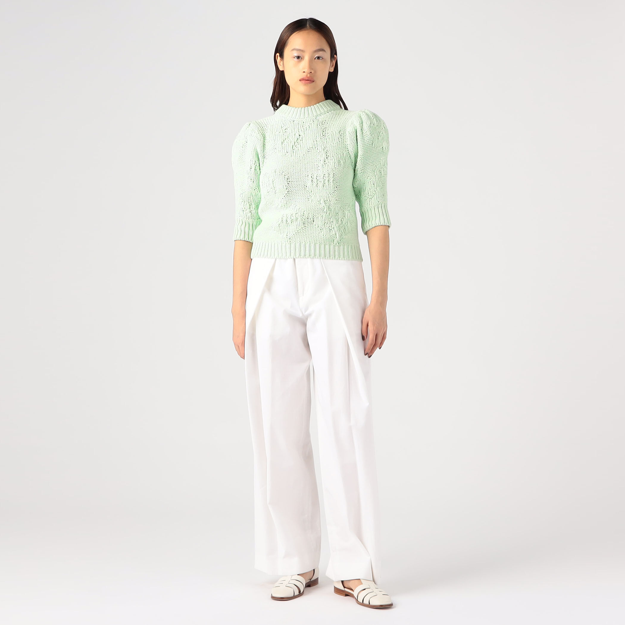 2024新発 CECILIE リボン BAHNSEN】フローラル刺繍シルク混タフタ トップス