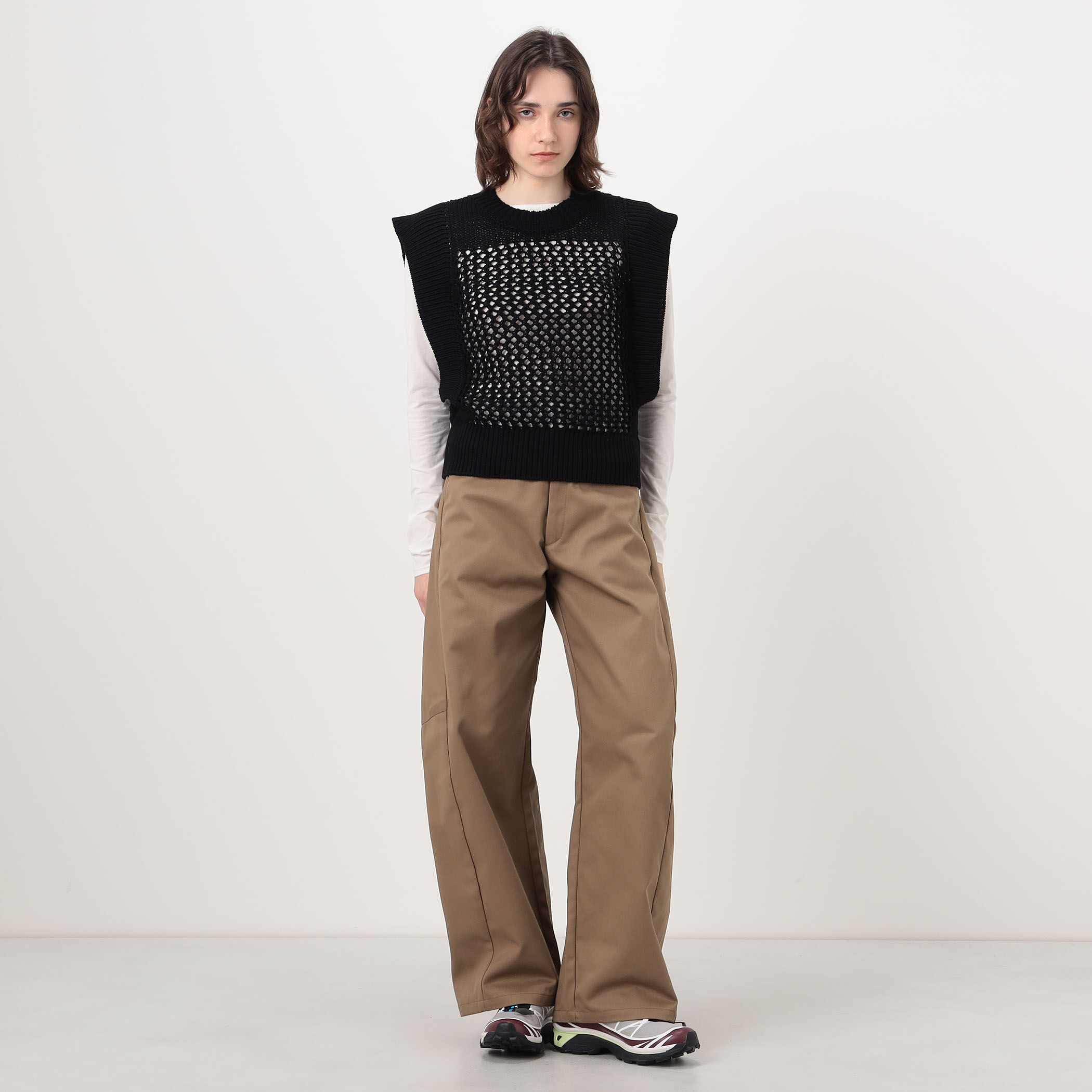 HYKE CROCHET SLEEVELESS KNIT クロシェ スリーブレスニット