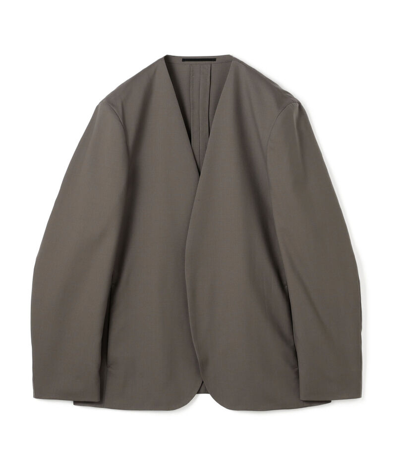 Super120's ウォッシャブルウール ノーカラージャケット