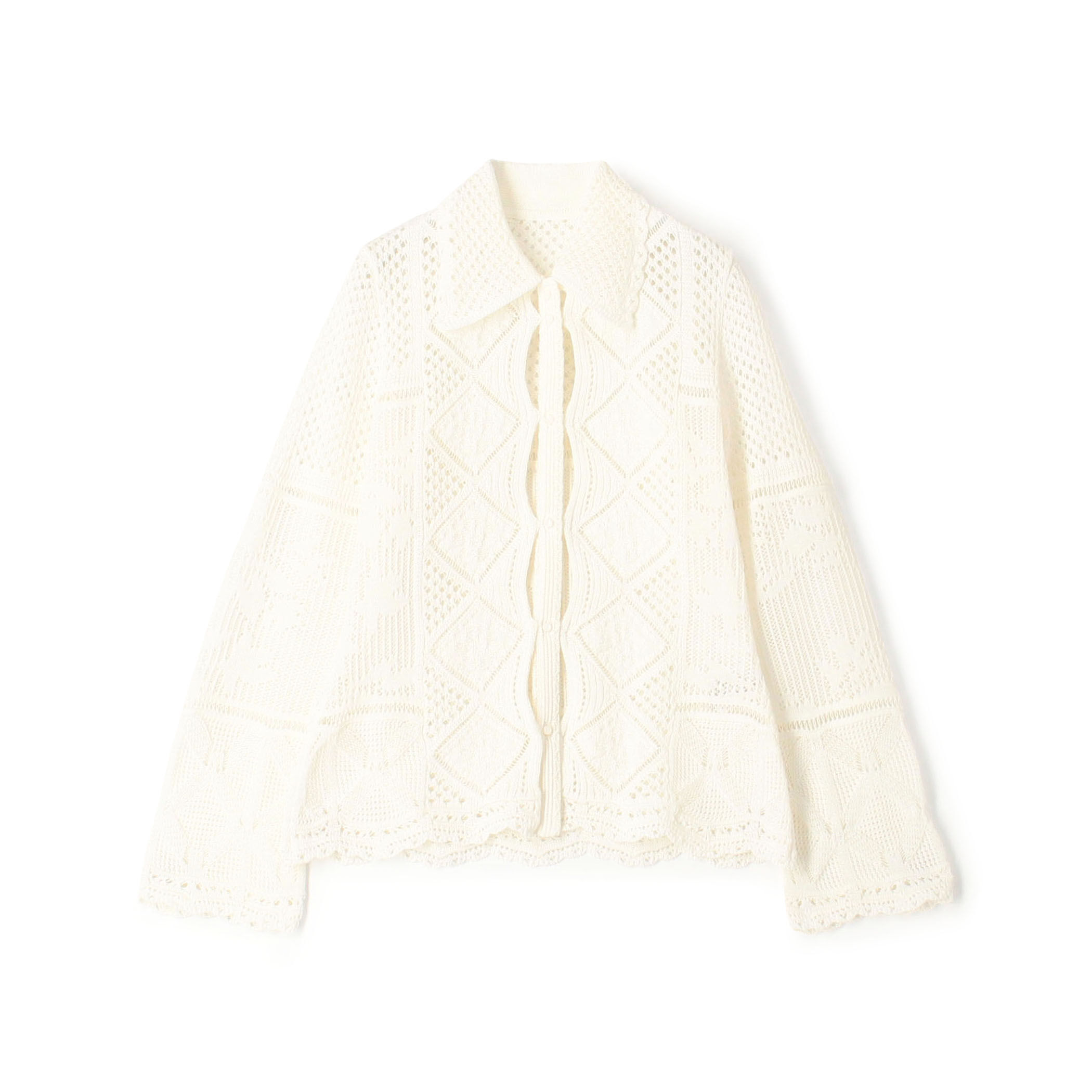 Mame Kurogouchi Cotton Lace Knitted Cardigan｜トゥモローランド 