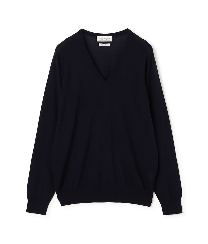TOMORROWLAND tricot スーパーファインメリノウール Vネックニット S-WOOL