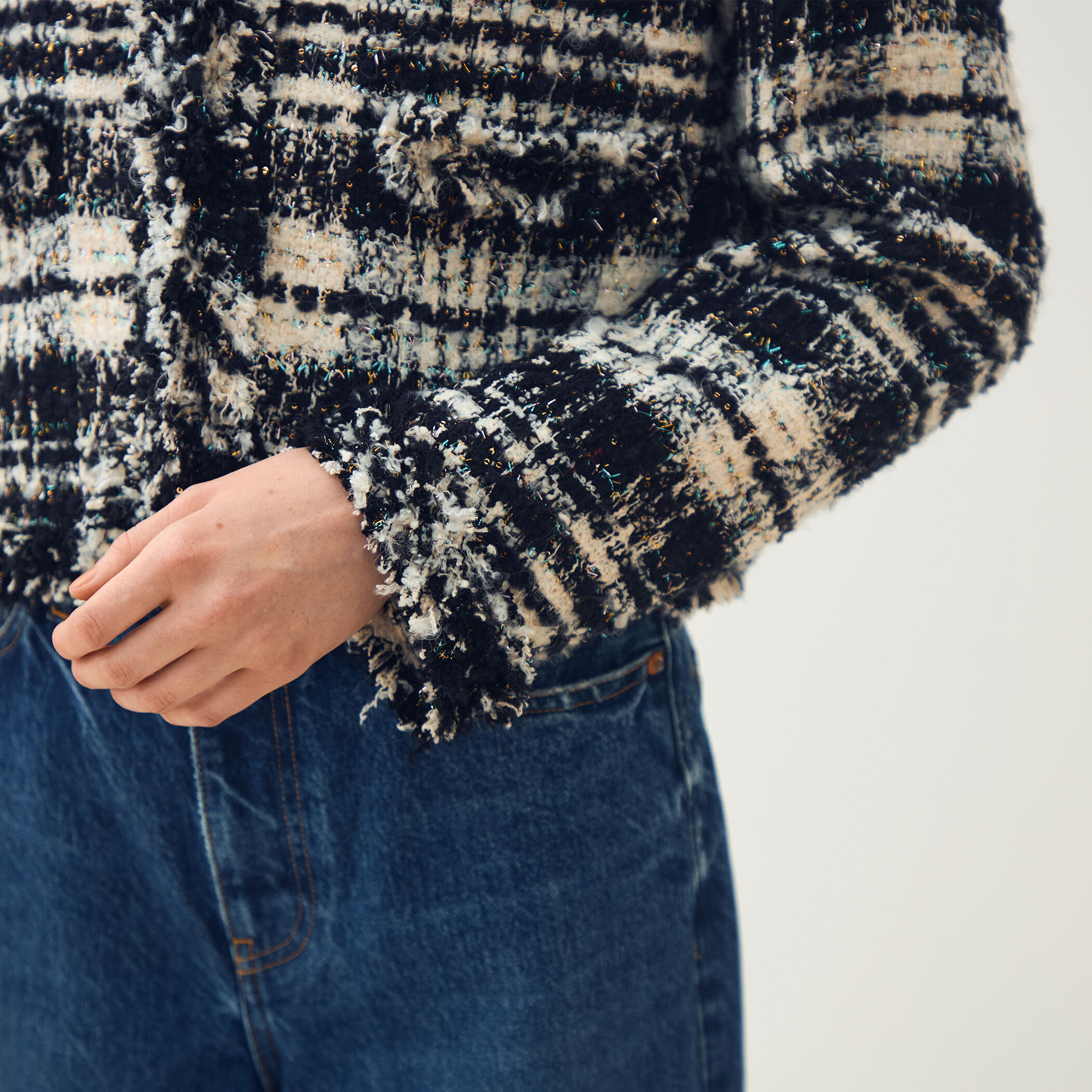 美品 マーク&ロナ ハウンドトゥース柄 セットアップ ブルー 40 Ocean Blue Bird -オーシャンブルーバード-》｜フラダンス衣装