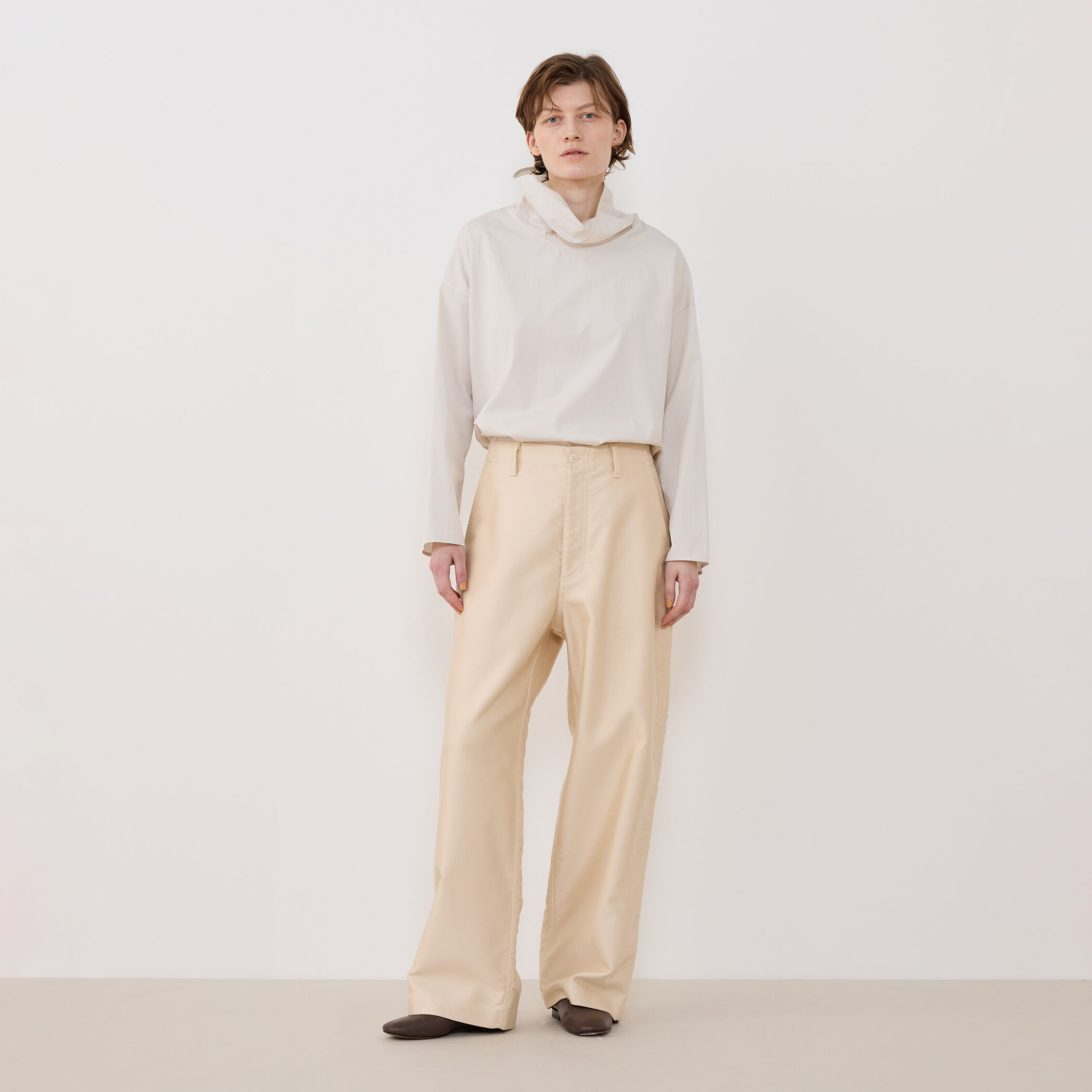 シーアイランドコットンモールスキン ワイドストレートパンツ