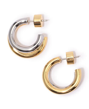 Kenneth Jay Lane Bi-Col Hoop ピアス