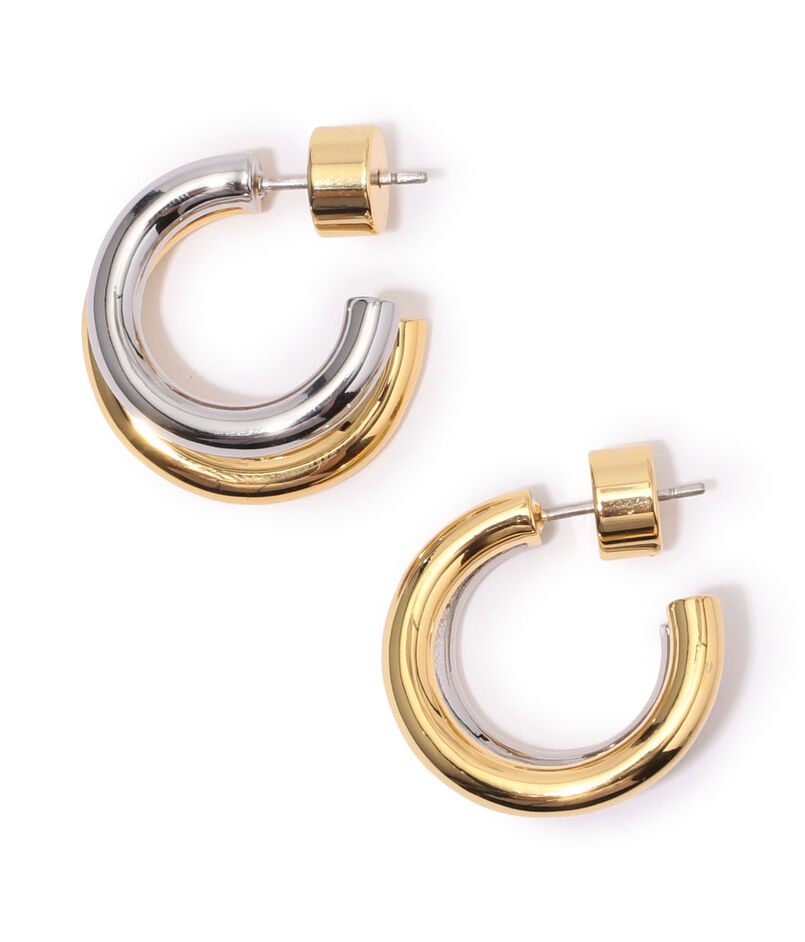 Kenneth Jay Lane Bi-Col Hoop ピアス