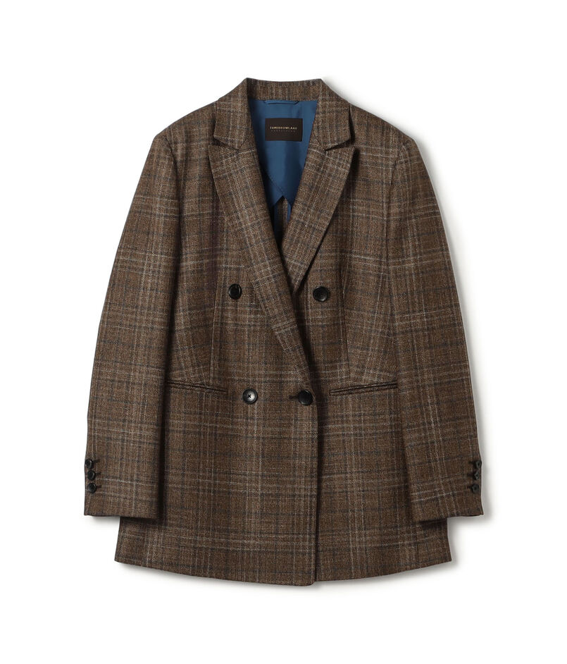 SILK AIR GLEN CHECK ダブルブレストジャケット