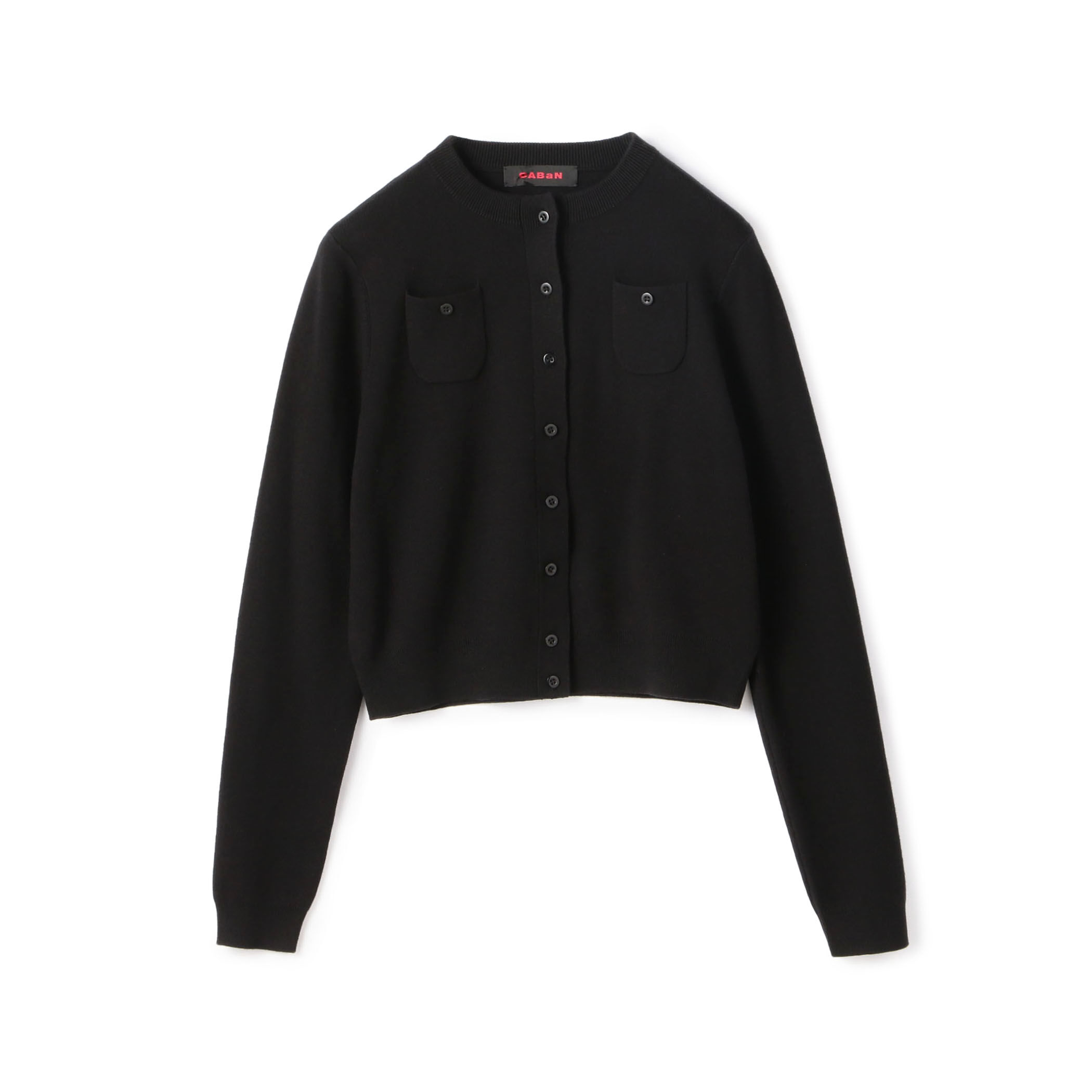 コットンカシミヤ パールロゴポロカーディガン（カーディガン/ボレロ