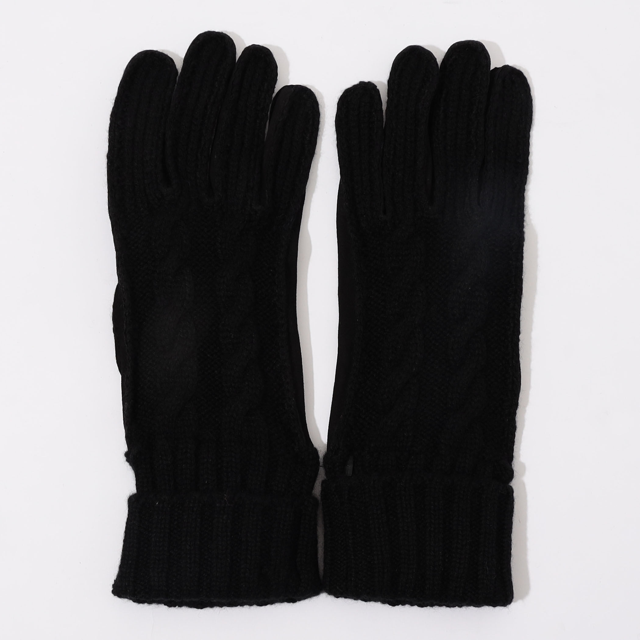 ■新品!maloマーロ／カシミア100%ニットグローブ・手袋　M〜L/ブラック黒 Heart of Mongolia/カシミヤ ロンググローブ -モンゴル産の上質な