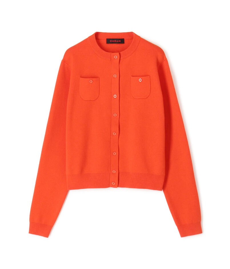 コットンカシミヤ クルーネックカーディガン