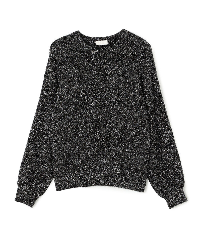 メタリックブークレー クルーネックプルオーバー