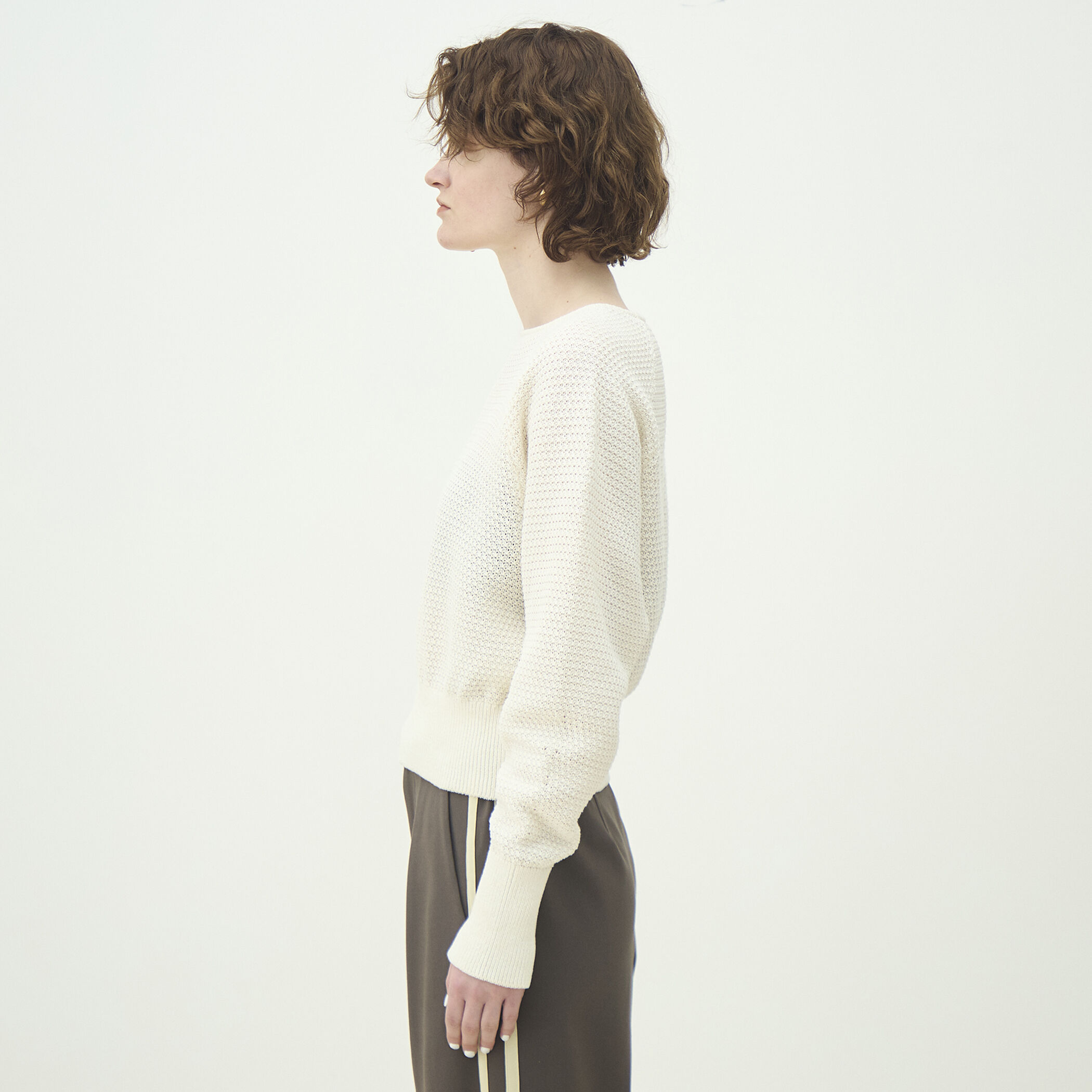 kolor カラー 12AW ラグラン カットオフ 切替モックネック 薄手ニット