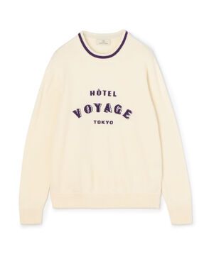 カシミヤ ロゴ クルーネックプルオーバー