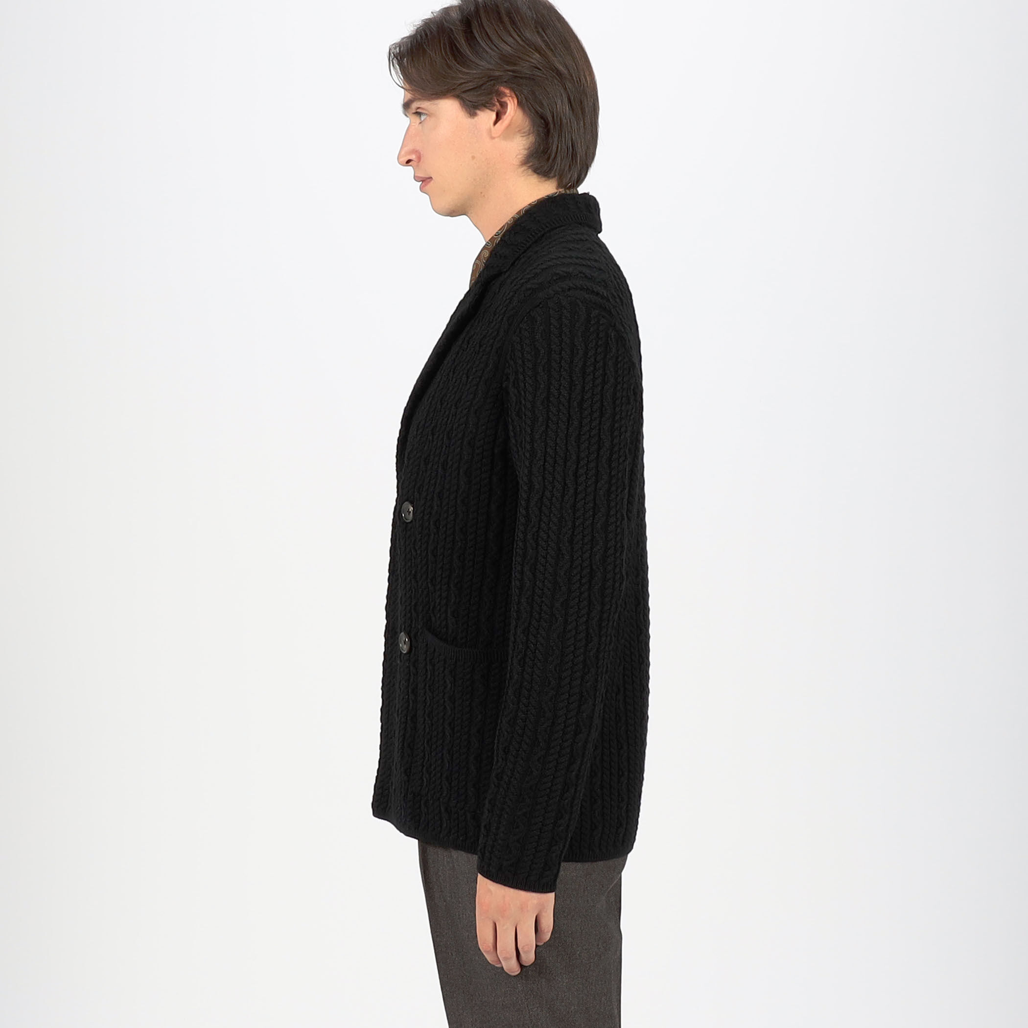 ウールケーブルニット ダブルブレスト4Bジャケット｜トゥモローランド