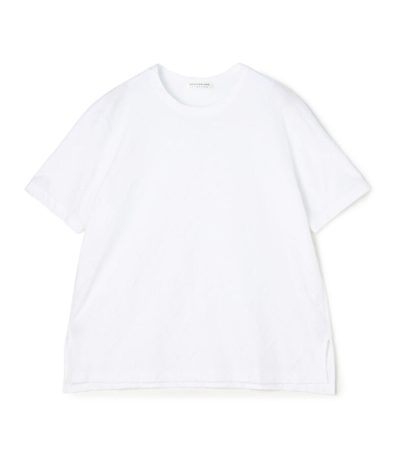 ジオメトリックカットジャージー クルーネックプルオーバー