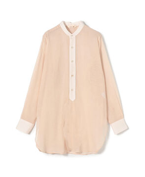 【WEB先行予約】コットンオーガンジー バンドカラーコンビシャツ