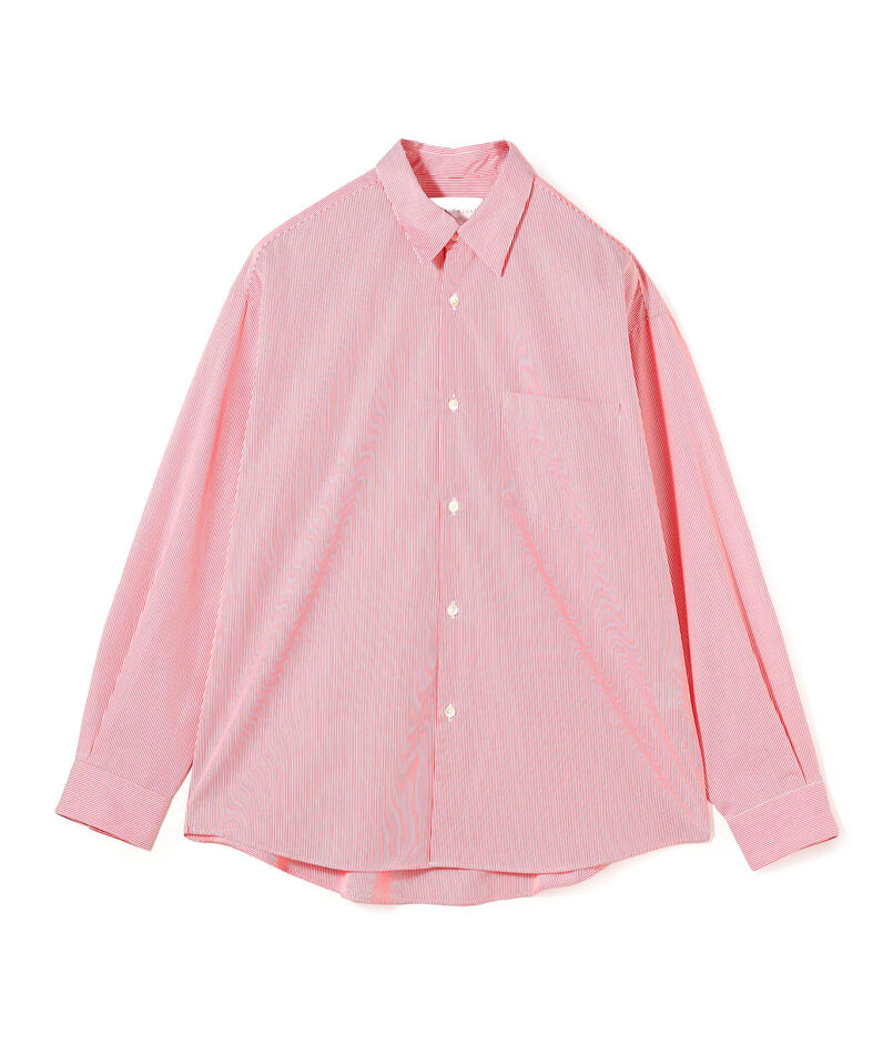 【店舗限定】コットンストライプ レギュラーカラーロングスリーブシャツ