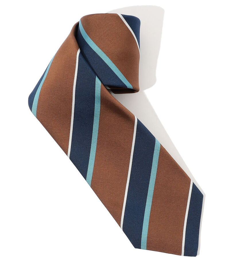 ERRICO FORMICOLA シルクプリント レジメンタルストライプネクタイ