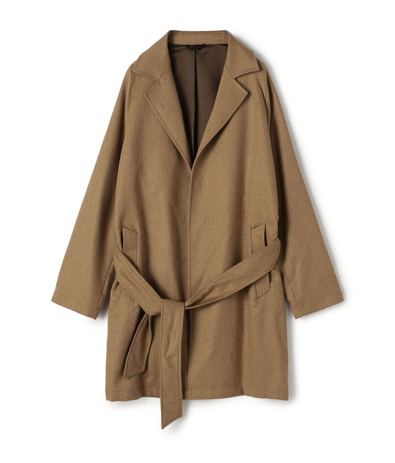 ERRICO FORMICOLA ウール ボタンレスベルテッドコート