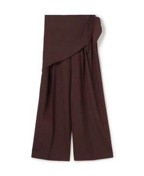 ポリエステルウールストレッチ タックワイドパンツ