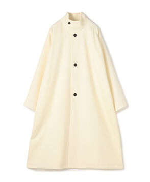 ウールギャバジン スタンドカラーコート