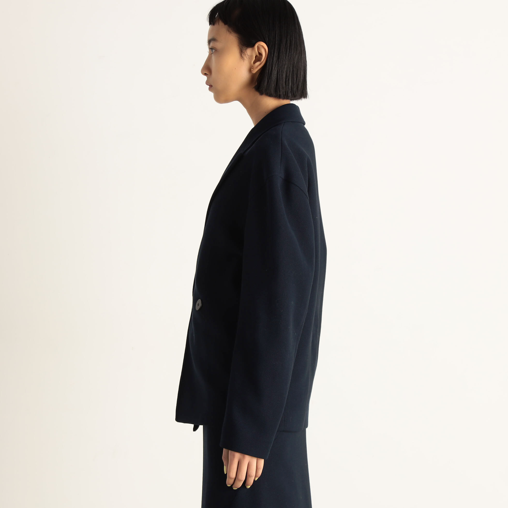 □カラミストレッチ ラップフロントジャケット