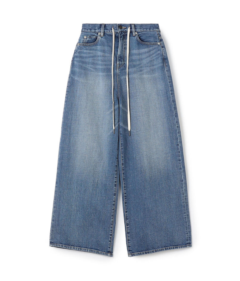 インディゴデニム ドローコードパンツ