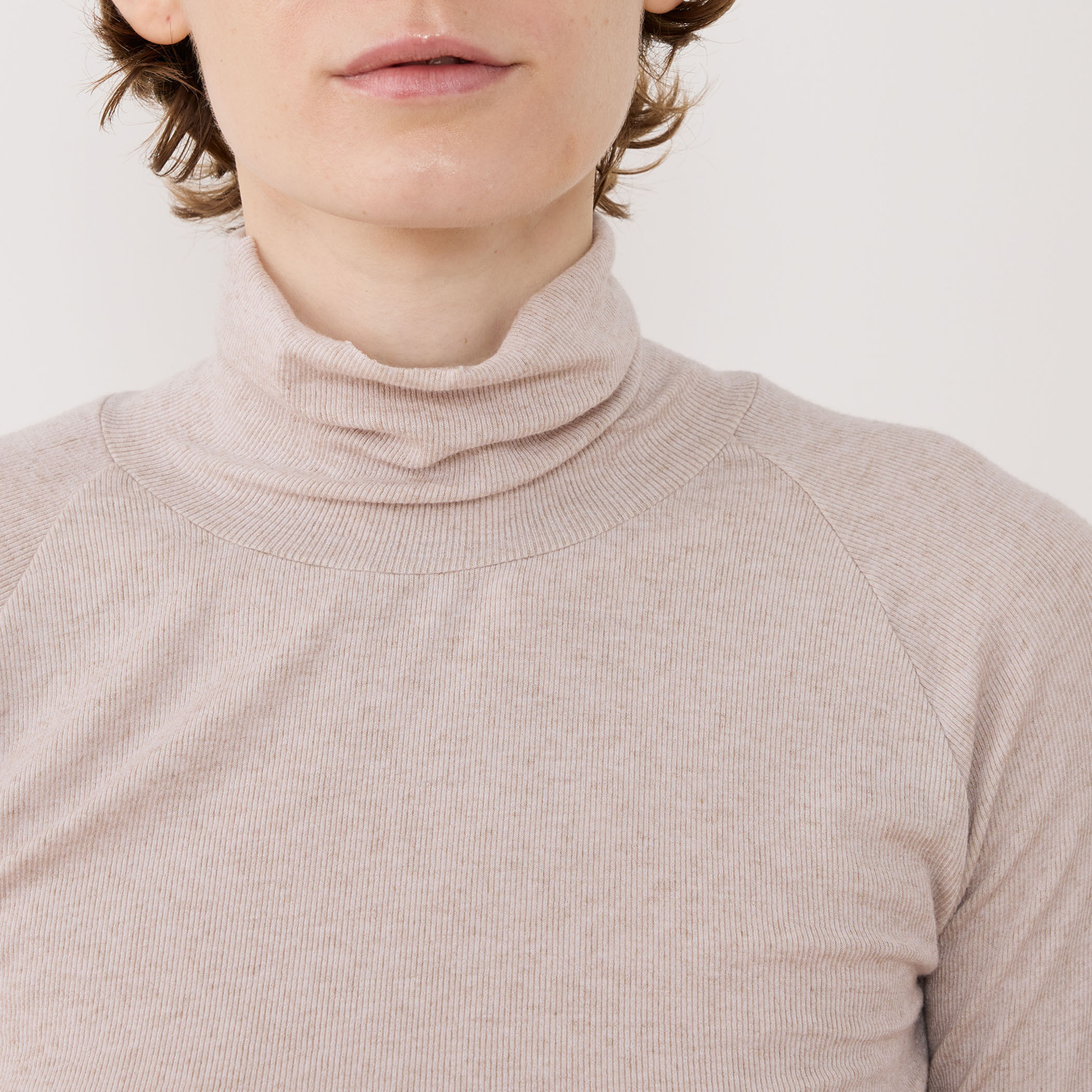 レーヨンカシミヤジャージー ハイネックプルオーバー