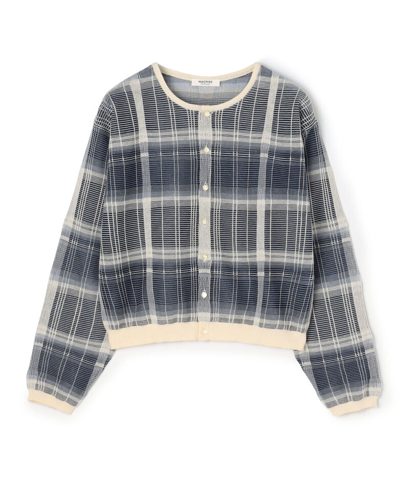 【WEB先行予約】シアーチェック クルーネックカーディガン