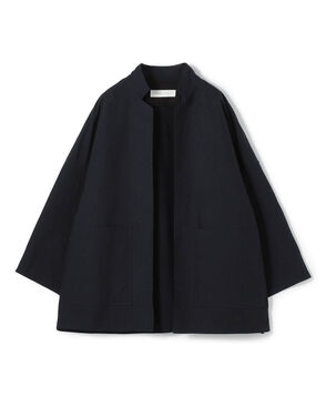 コットンダブルフェイス フロントオープンショートコート
