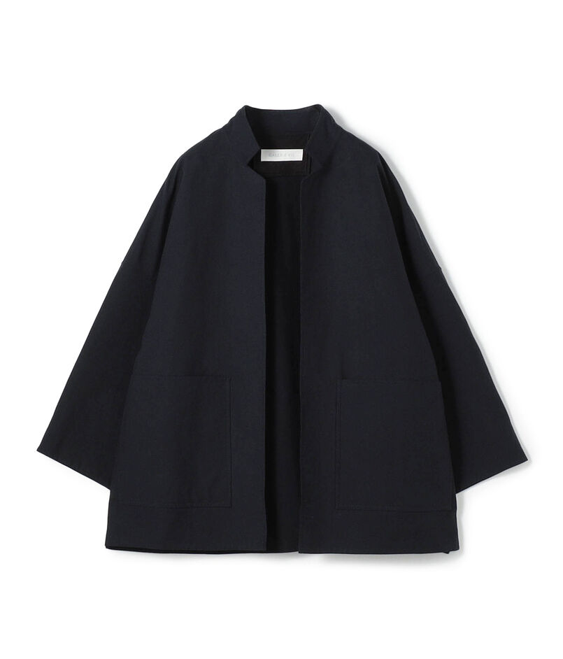 コットンダブルフェイス フロントオープンショートコート