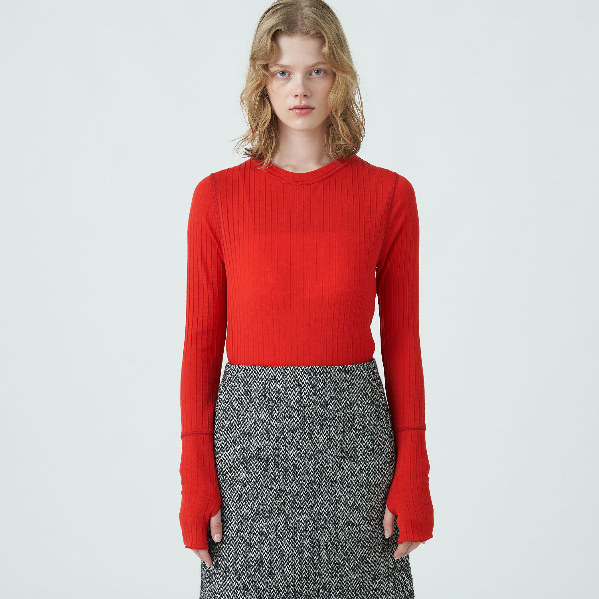 ウールリブ クルーネックプルオーバー｜トゥモローランド 公式通販