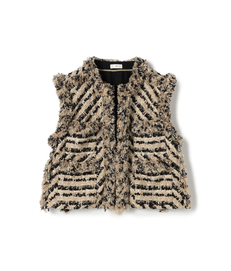 MALHIAツイード ショートジレ