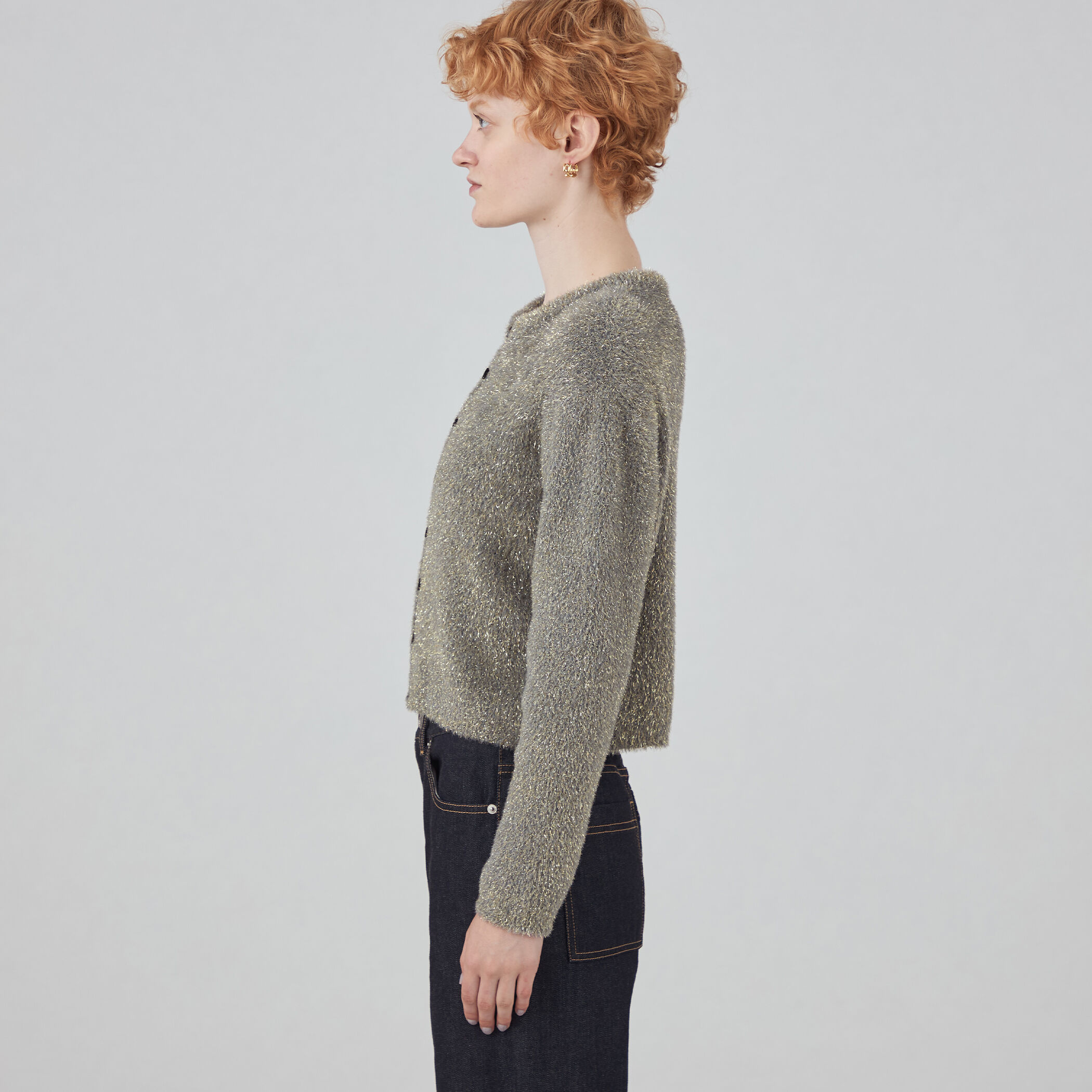 ルレックスシェニール クルーネックカーディガン｜トゥモローランド