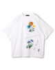 CABaN スビンコットン FLOWERSモチーフTシャツ