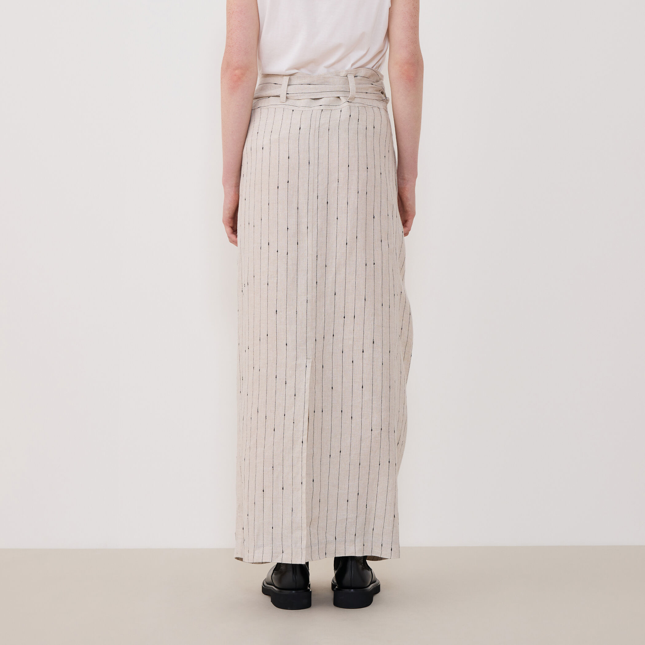 マリテフランソワジルボー　アシンメトリー　ストライプ　カーキ　スカート　ジップ マリテフランソワジルボー アシンメトリー ストライプ カーキ