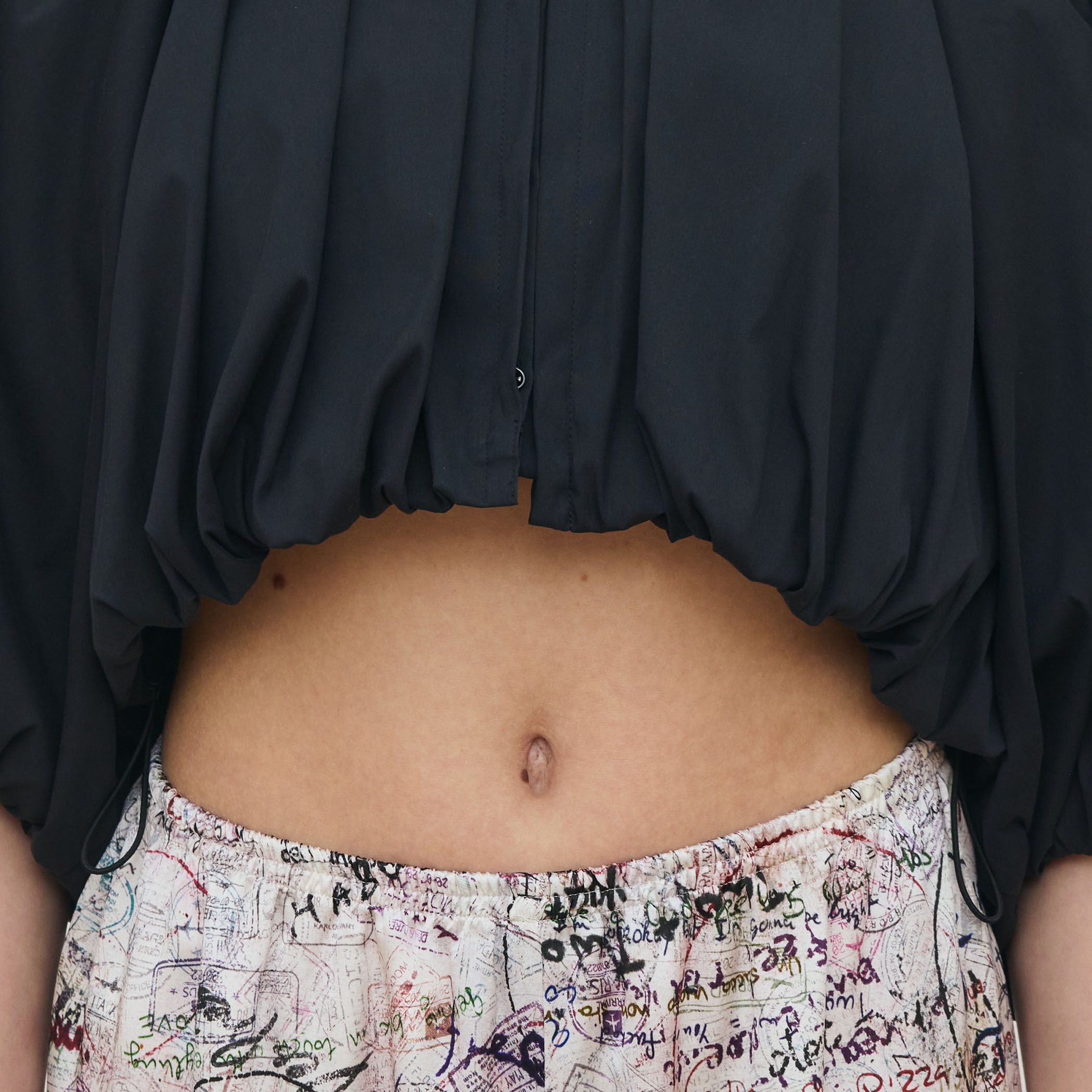 コットンストレッチポプリン クロップドバブルブルゾン コットンストレッチポプリン クロップドバブルブルゾン