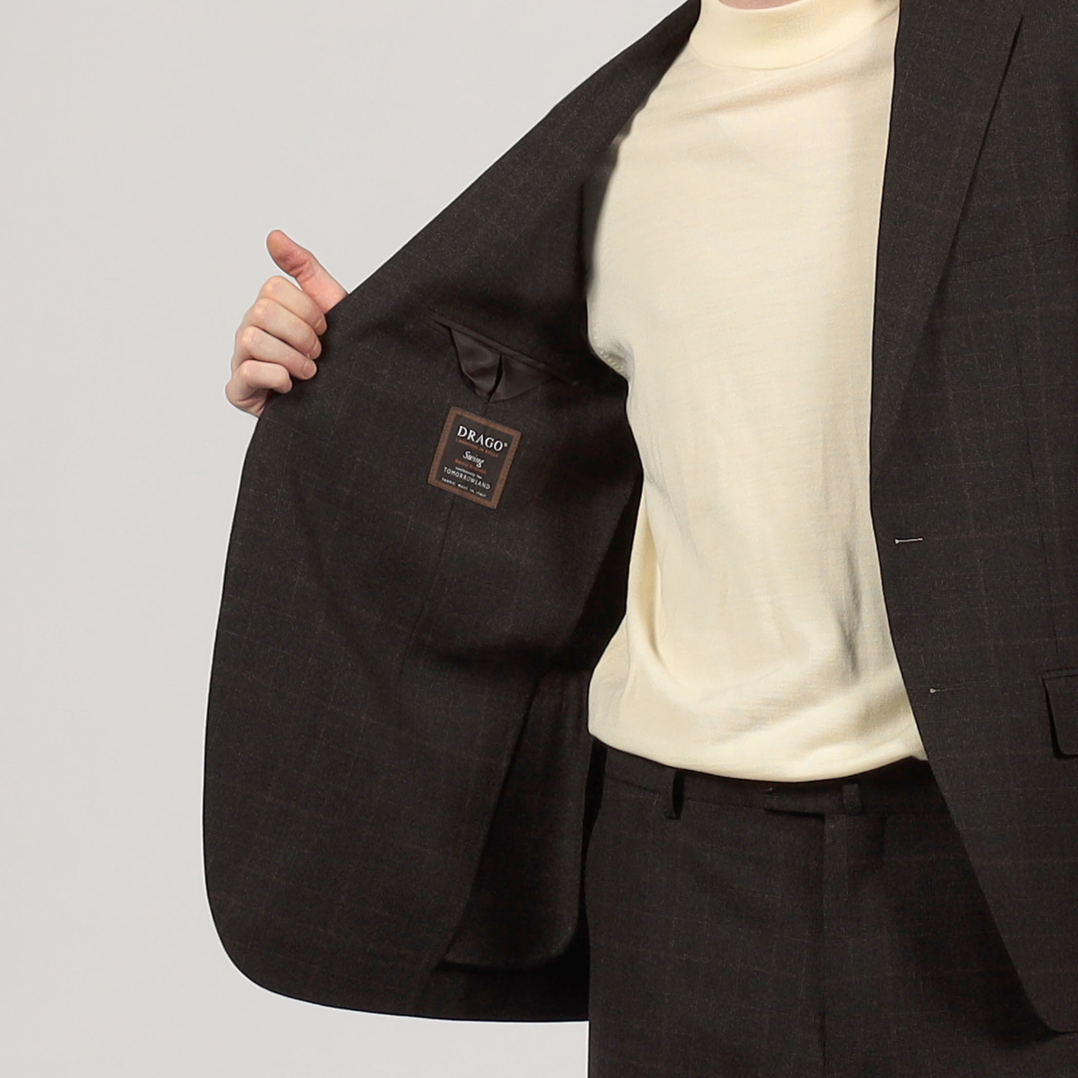 ウールナチュラルストレッチ シングルブレステッド 2Bジャケット DRAGO