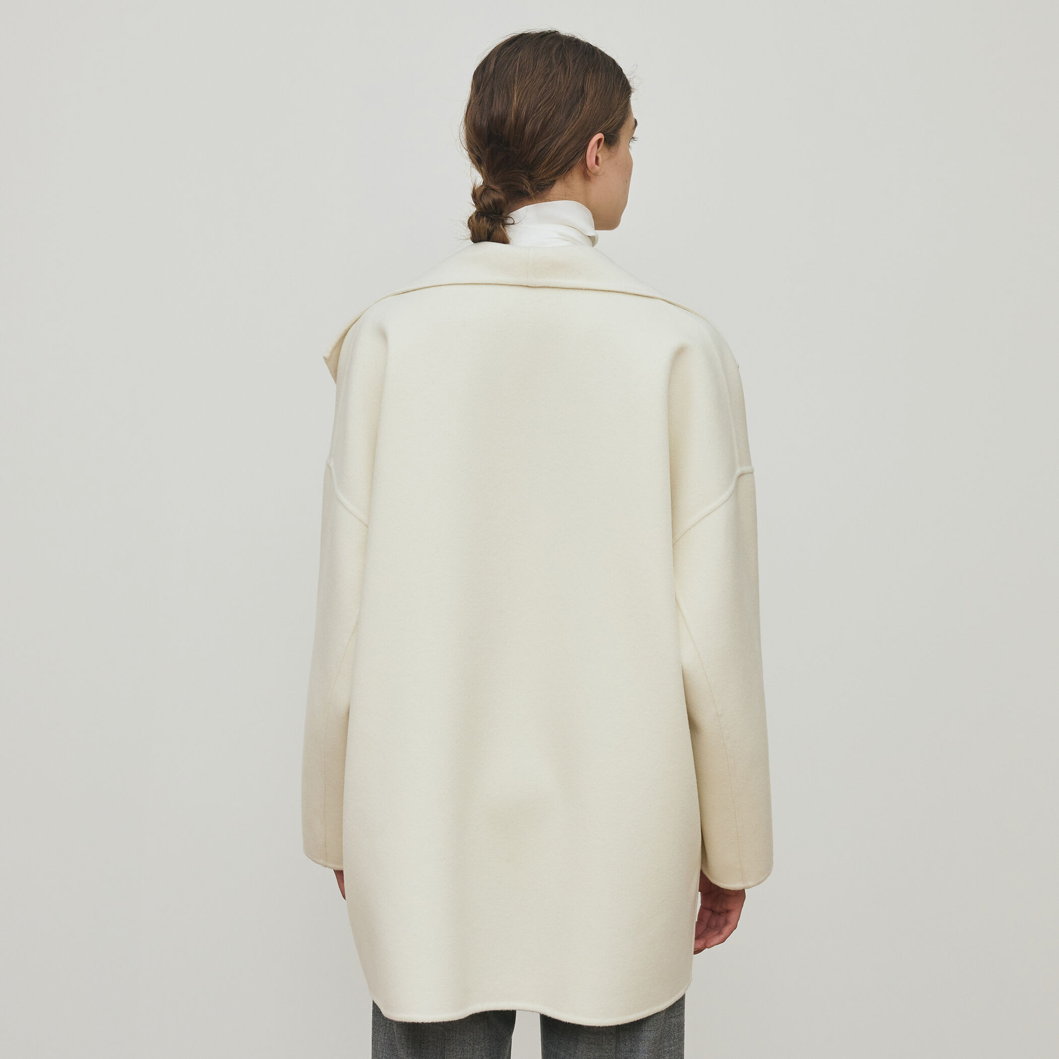 ダブルフェイスメルトンビーバー ウィングカラーコート