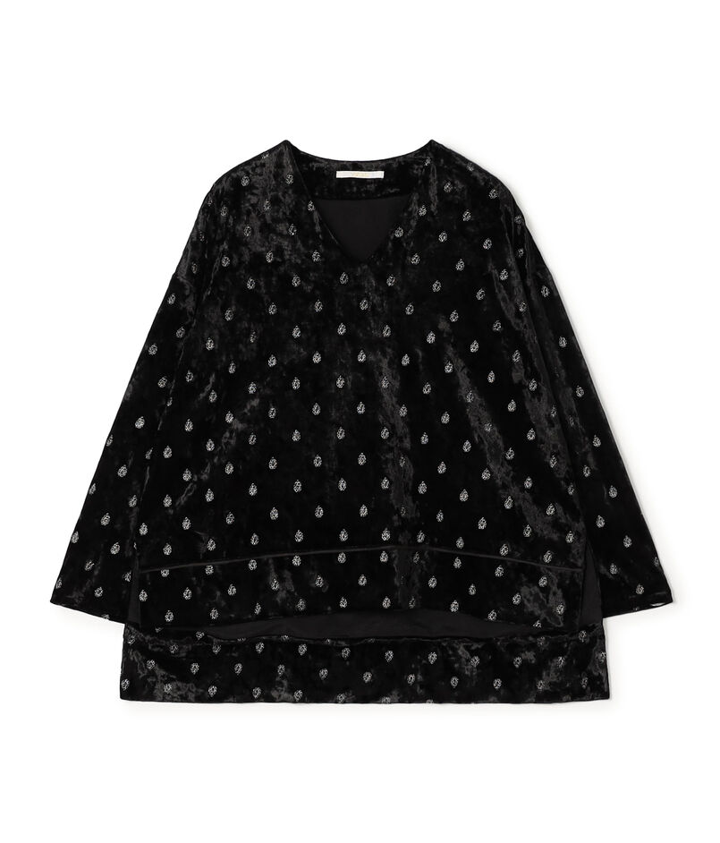 ベロアエンブロイダリー プルオーバーブラウス ベロアエンブロイダリー プルオーバーブラウス