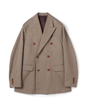 ウールヘリンボーン ダブルブレステッド6Bジャケット