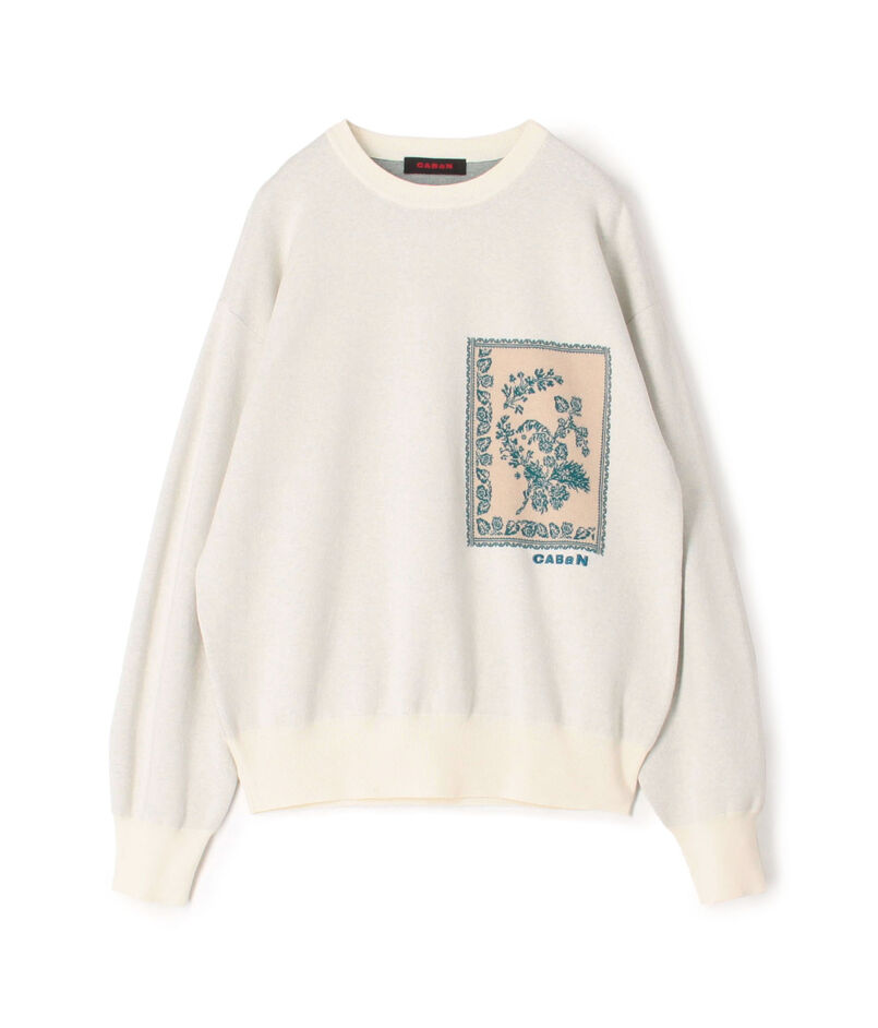 ■CABaN コットンカシミヤ フラワージャカードプルオーバー