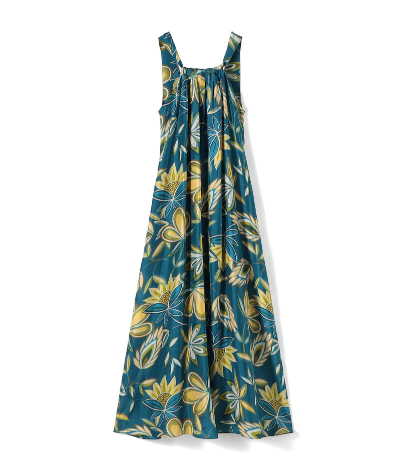 シルク COLETTEフラワープリント ロングワンピース