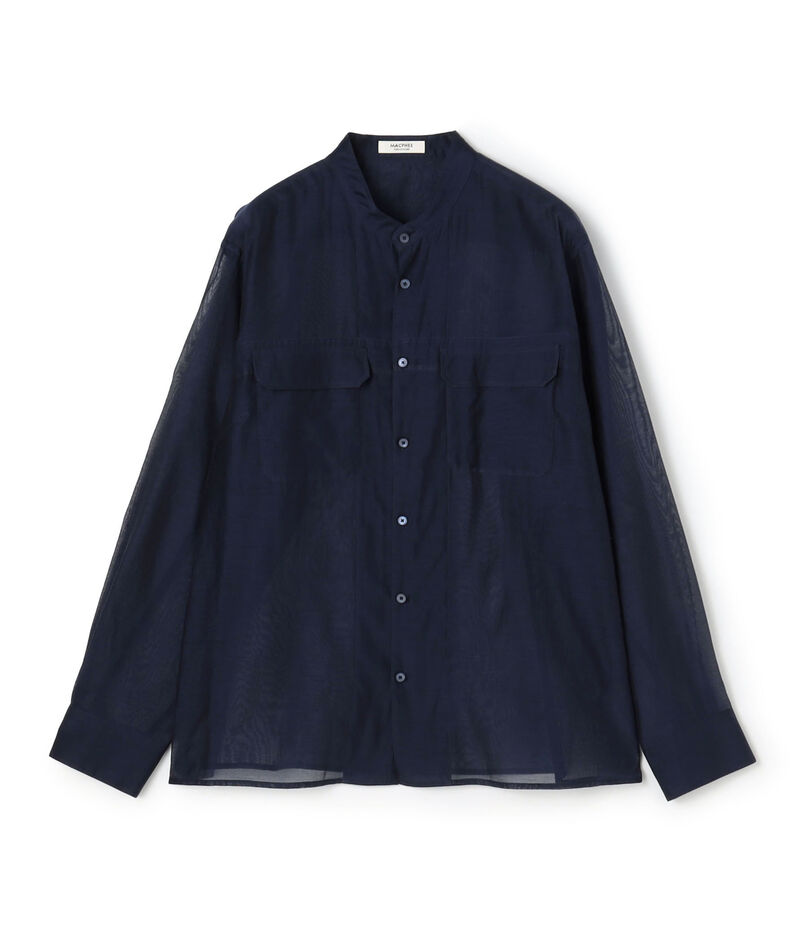 シルクブレンドスラブ チュニックシャツ