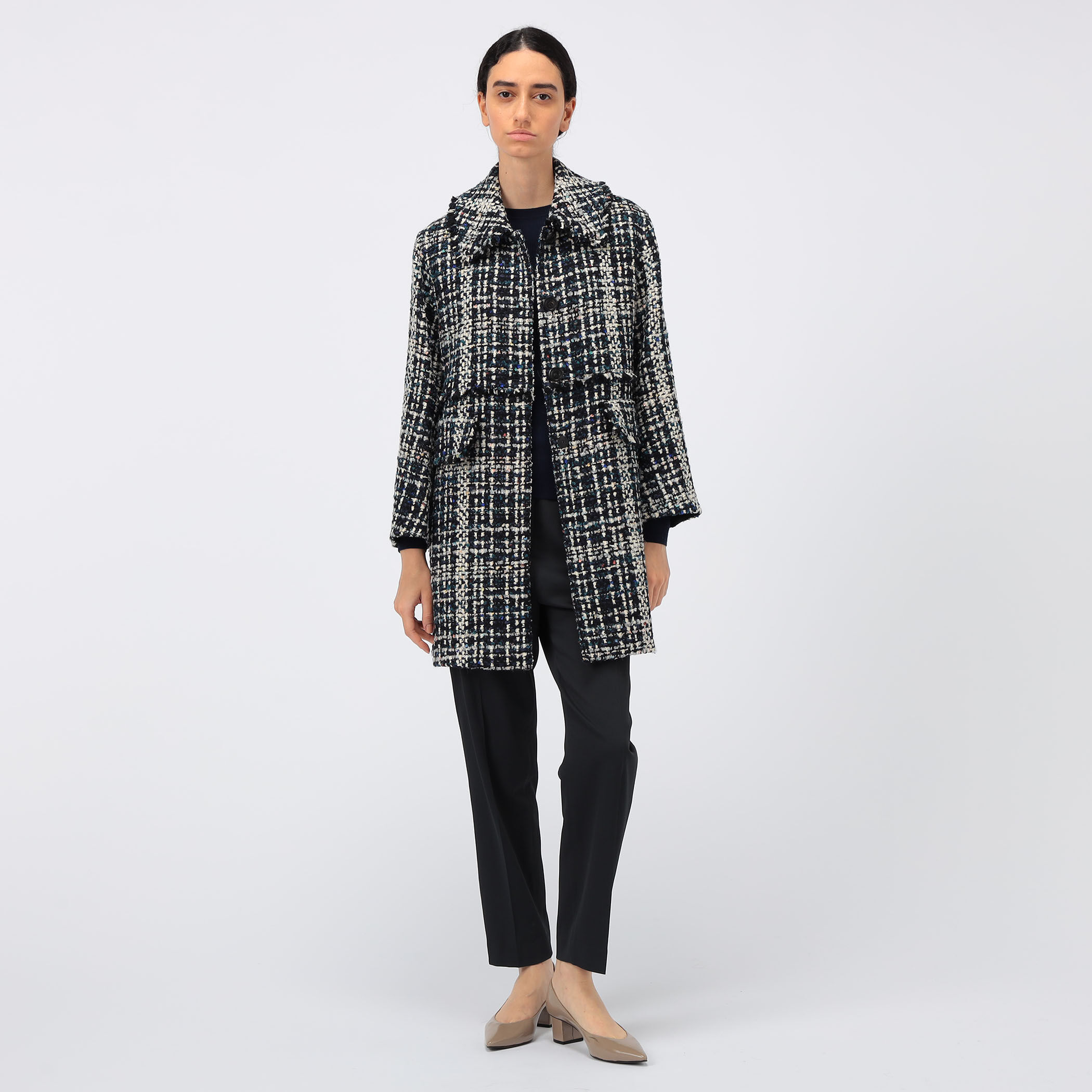 【未使用品✨】トゥモローランドコレクション ファンシーツイードステンカラーコート スチュワートファンシー ステンカラーコート｜トゥモローランド