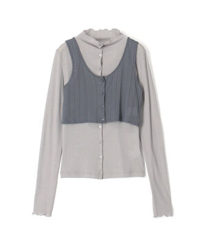 オーバーレイコットン レイヤードロングスリーブTシャツ