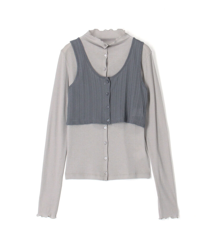 オーバーレイコットン レイヤードロングスリーブTシャツ