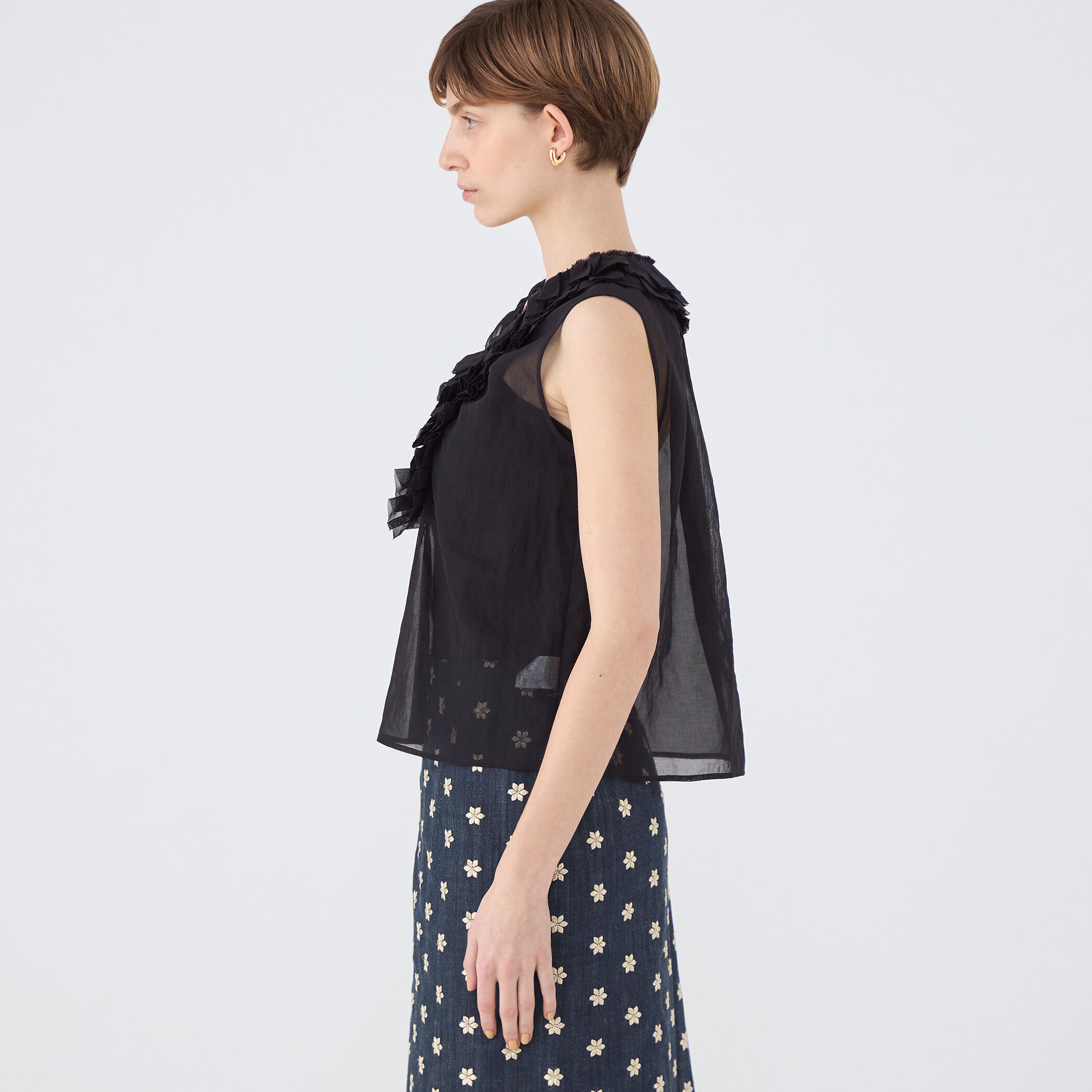 ルコットンオーガンジー スリーブレスブラウス｜トゥモローランド 公式通販