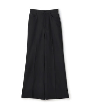 ウールポリエステルドスキン フレアパンツ
