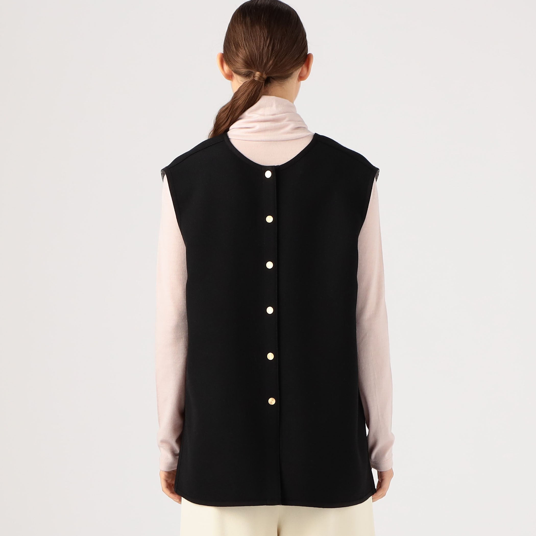 ★美品★tomorrowlandウールシルクブロックトゥース 4-wayジレ